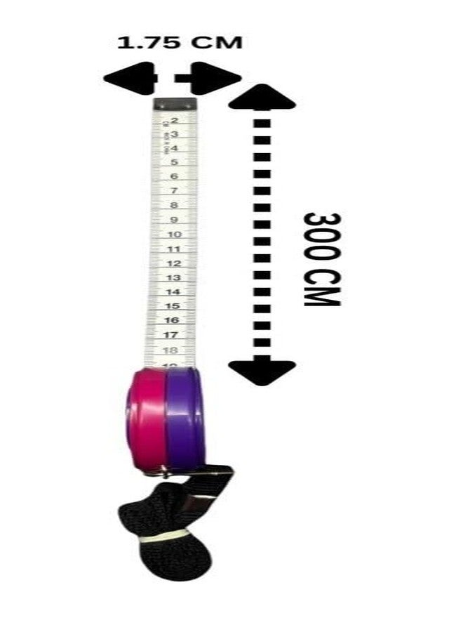 Zenith Retractable Body Measuring Tape, Multicolor, 300 cm Length, Lock Pin Button Feature, Polyester Material for Body Measurement, Tailoring, Sewing Accessories (Retractable 300 cm Tape Multicolor) - Image 2